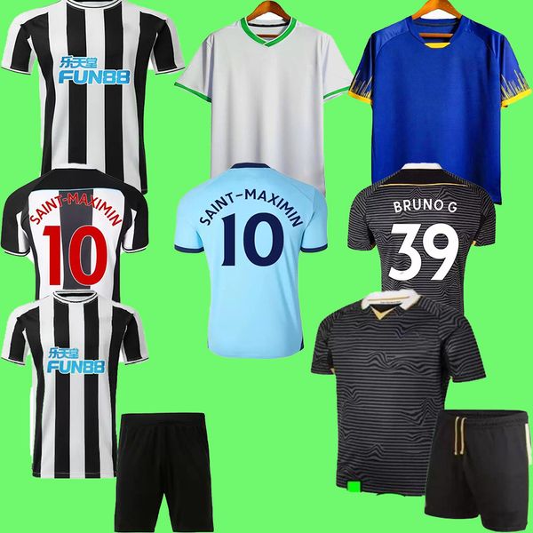 

soccer jersey wood nufc 21 22 23 bruno g. wilson shelvey almiron 2021 2022 2023 away black trippier football shirt maximin men, Black;yellow