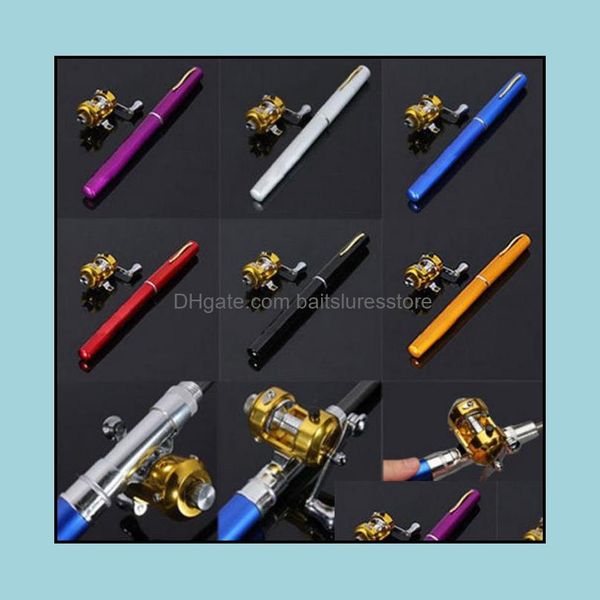 

spinning rods fishing sports outdoors aluminum alloy pen rod mini pocket fish pole reel telescopic drop delivery 2021 6yrxg