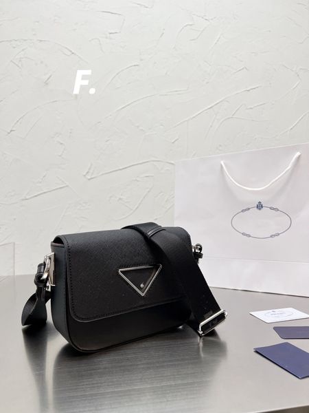 

branded crossbody handbag mini luxurys bags designer tote bag fashion inverted triangle lohg saffiano leather postman single shoulder messe