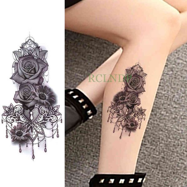 Nxy tatuagem temporária impermeável adesivo rosa crisântemo flor falsa tatto flash tatoo pé mão braço de braço tato para menina mulheres homens 0330