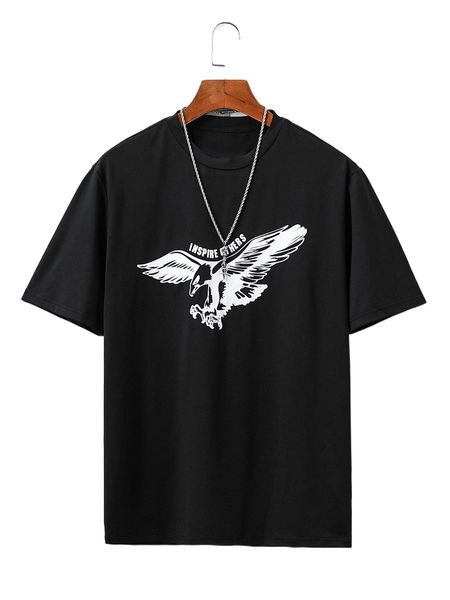 

men eagle & letter graphic tee a0et#, White;black