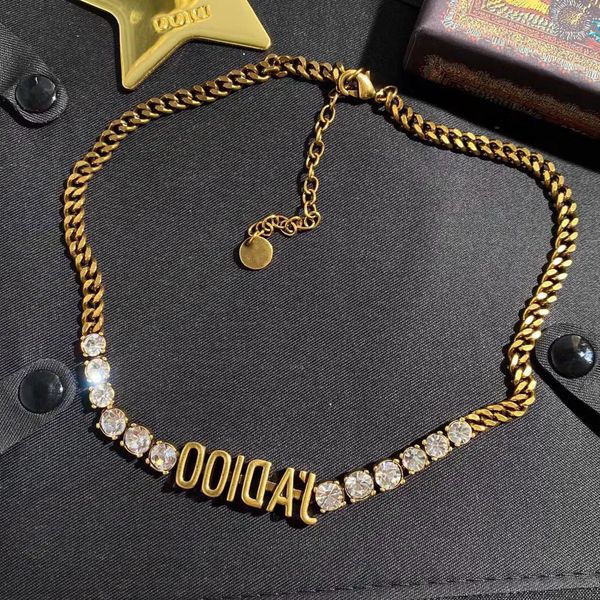 

factory retail and wholesale diamond necklaced necklace cd home letter 2022, Golden;silver