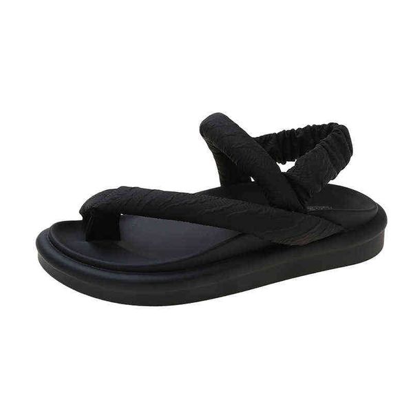 Sandálias Mulheres chinelas de verão Novo fada francesa Fairy Gentle Clip Toe Saltos altos Plataforma de moda Roman Beach Sandals Sapatos Lady 220704