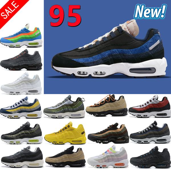 

2022 new 95 men running shoes 95s triple black white neon khaki total orange light p blue iron smoke grey brown orange hombre chaussure man