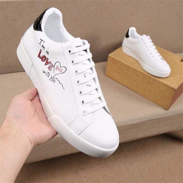 

dress shoes men's small white shoes leather casual board 3d printed letters kysz, Black