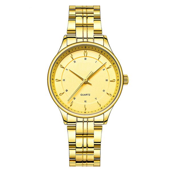 

2024 Quartz Watch Lovers Women Men Couple Analog Watches Leather Wristwatches Fashion Casual Gold, 18