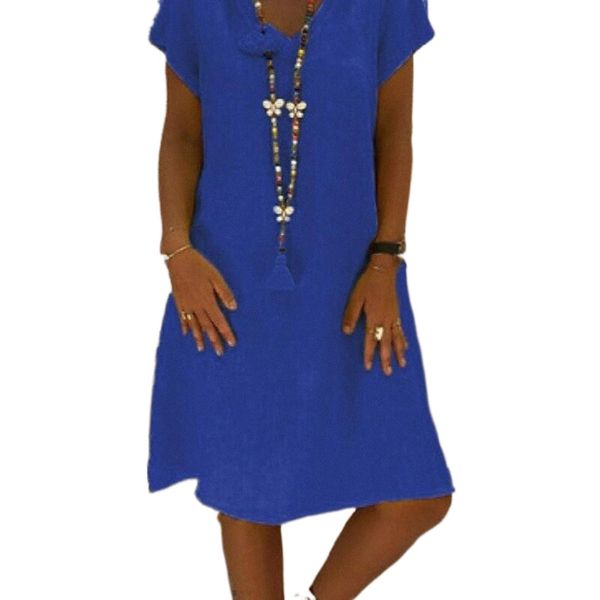 

women's t shirt dress tee dress knee length dress black pink wine army green dusty rose khaki royal blue orange red yellow short sleeve, Black;gray