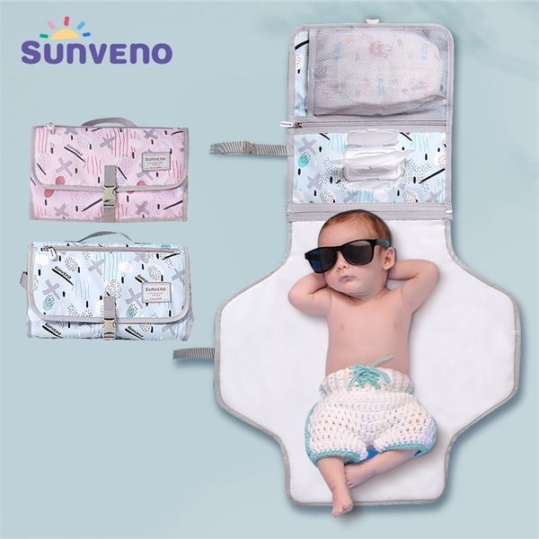 

sunveno baby changing mat portable foldable washable waterproof mattress changing pad mats reusable travel pad diaper 220425