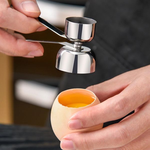 Süblimasyon aracı Pratik Metal Yumurta Makas Yumurta Topper Kesici Kabuk Açacağı Paslanmaz Çelik Haşlanmış Çiğ Yumurta Açık Yaratıcı Mutfak Aletleri Seti