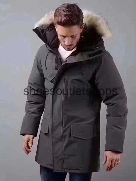 Novo estilo à prova de vento masculino langford parka jaqueta branca chaqueton tecido canadense casaco ao ar livre piumino com capuz