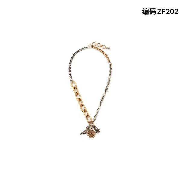 

designermcqueen skull necklace with strange shape and north american hip-hop style rap accessories, Silver