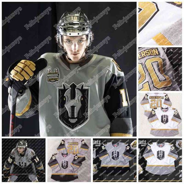 

youth 2021 henderson silver knights inaugural jersey henderson oscar dansk giorgio estephan gage quinney logan thompson ahl hockey jersey, Black