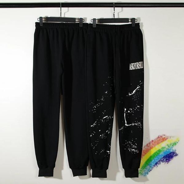 

sweatpants men women drawstring elastic 3d letter trousers pants, Black;brown