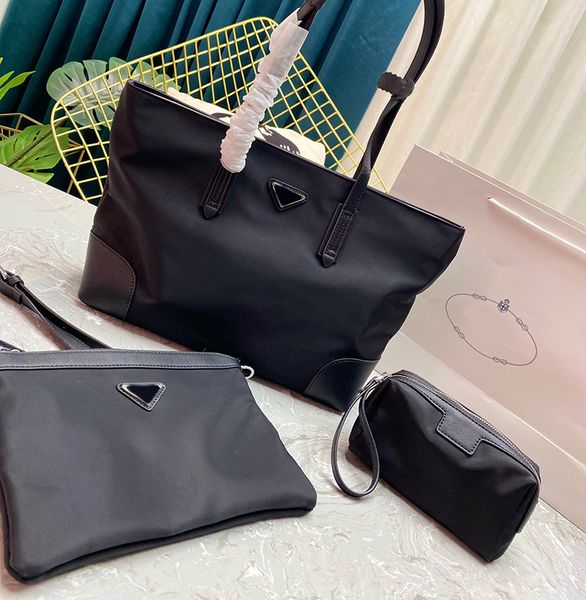 

3piece set large designer tote bag shoulder bags capacity shopping bag leather women lady fashion handbags purse wallets