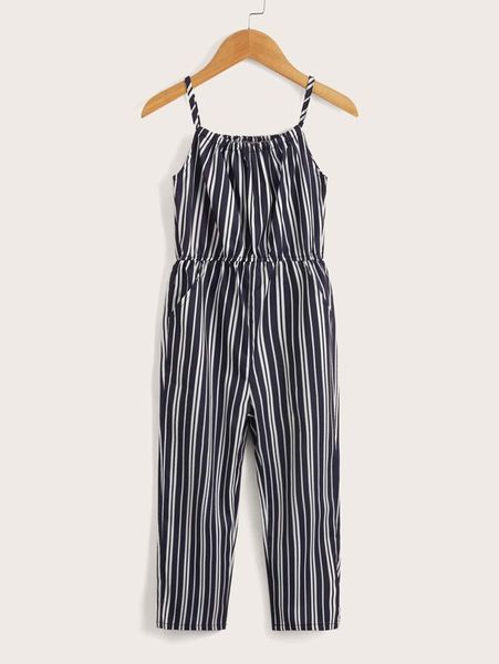 

toddler girls striped print cami jumpsuit she, Blue