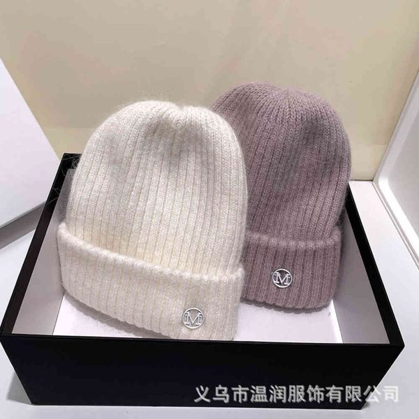 

net red wool hat women's autumn and winter korean -standard fashion versatile wool blended hat warm pullover knitted hat, Blue;gray