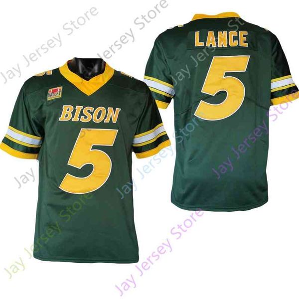 

2021 college ndsu north dakota state bison ncaa football jersey trey lance size s-3xl embroidery, Black