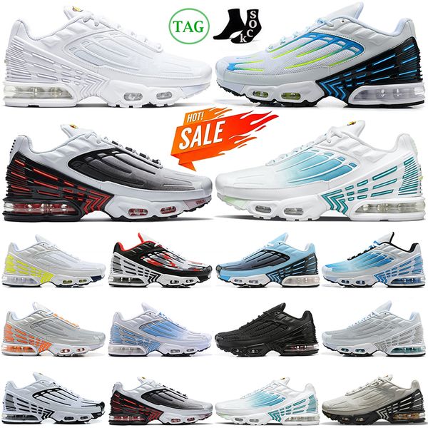 2024 billiger tn plus 3 abgestimmte Laufschuhe des Chaussure Männer Frauen Laser Blue Aqua Volt Triple White Grey Light Bone Yellow Herren Trainer tns Outdoor-Sport-Sneaker