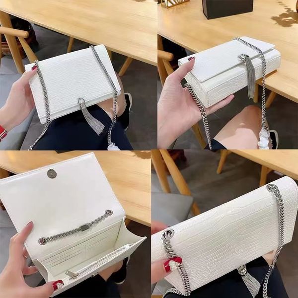 

new style fringed leather chain bag op59 versatile fashion lady temperament crocodile grain cowhide single shoulder across the small envelop