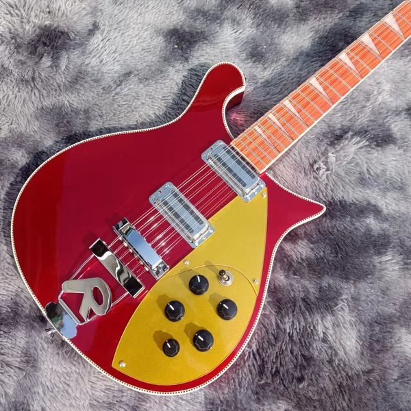 

high-quality 12-string electric guitar ricken 660 cherry-red paint with "r" tail stock golden shie