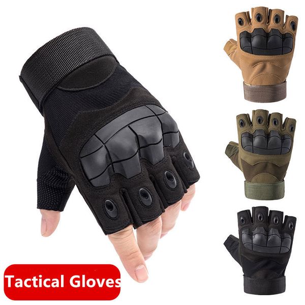 Luvas sem dedos para as luvas táticas de Bicycle Men Shooting de Paintball Combate Glove Hard Knuckle 220624