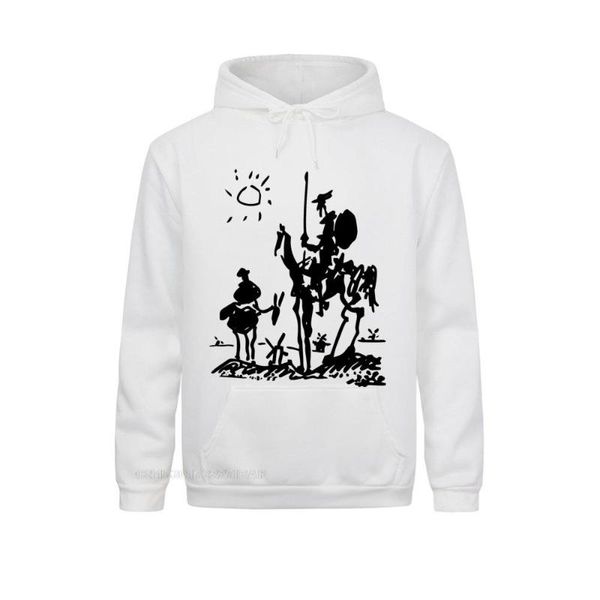 Herren Hoodies Sweatshirts Picasso Kunst Malerei Herren Sportbekleidung Don Quijote Ritter Vintage Herren Kapuzenpullover Jacke Langarm Cott