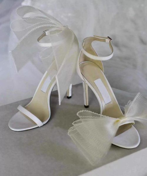 

elegant averly 100 mm sandals shoes pointed toe women high heels mesh bows gladiator sandalias exquisite stiletto-heel aveline wedding-party, Black