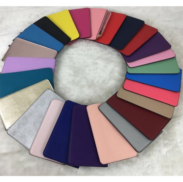 

solid bright color zip wallet with lanyard pocket pouch pu leather credit cards holder slots short zipper handbag lady girl woman short wall, Black