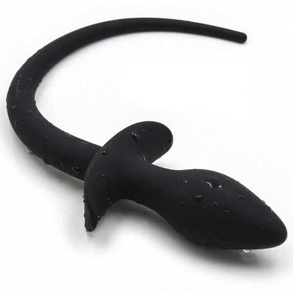 Silicone Dog Tail Anal Butt Plug Plug Anus Masturbação Masturbação Sexy Brinquedos para homens homens escravos gays escravos flertando jogos adultos