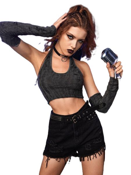 

romwe fairy grunge ripped with oversleeves 13eb#, White