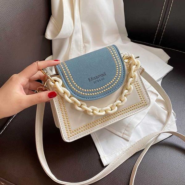 

summer mini bag female 2021 new trendy net red fashion handbag foreign style contrast color single shoulder bag messenger bag