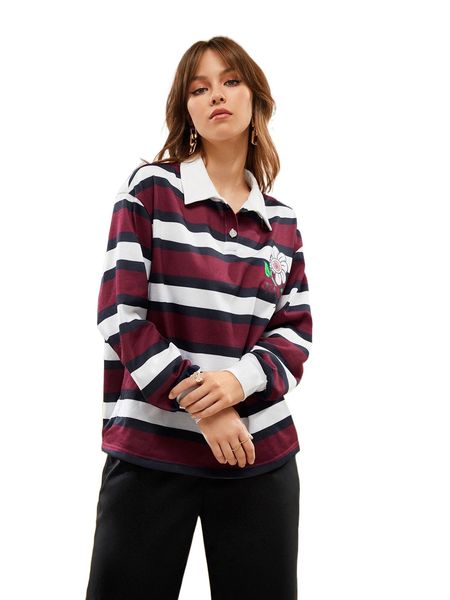 

x gincko floral print colorblock pullover i8w8#, Black