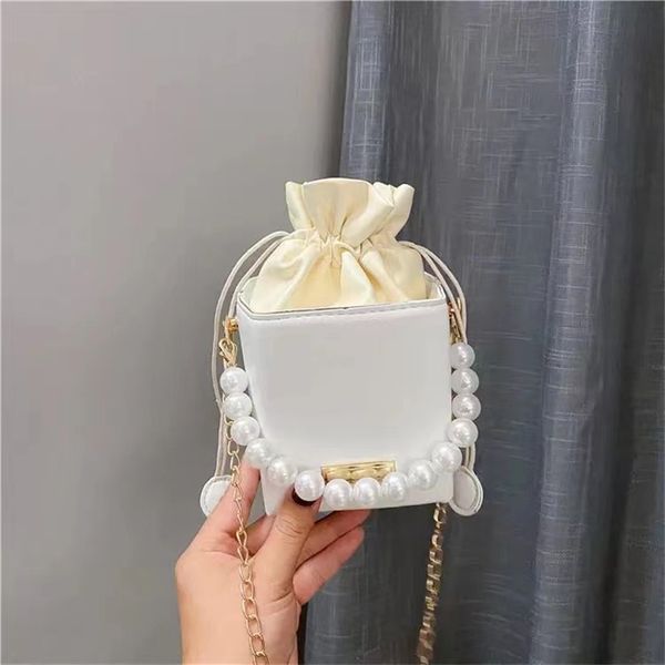 

Myyshop Fashion Mini Pearl Chain Wallet Mobile Single Shoulder Bags Messenger Bag White PB0016, Black