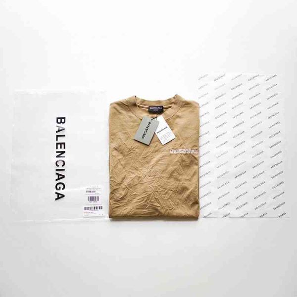 

2022 designer bal t shirt [ceiling level]home b paris reverse fold slit short sleeved t-shirt men's and women's real pbetteros, White;black