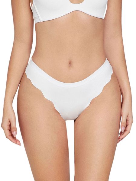 

plain scallop trim thong i2im#, Black;red