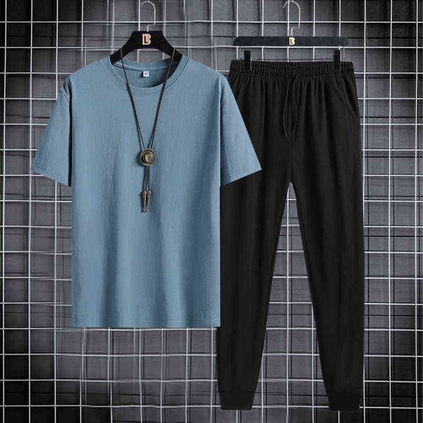 

new menswear spring fake two piece hoodie menswear sportswear running informal pullover l220607, Gray