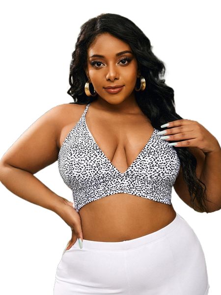 

plus dalmatian lace up back bikini g1zf#, Black