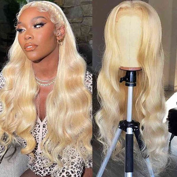 

613 lace front wig body wave 613 al closure 13x6 human 220608, Black