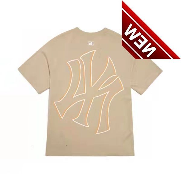

mlb men's and women's t-shirt back color blocking large short sleeves ny loose round neck 22 spring summer new yankees trend, White;black