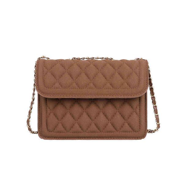 

popular textured women's bag 2021 new chain small square bag frosted diamond fashion shoulder messenger bag g220506