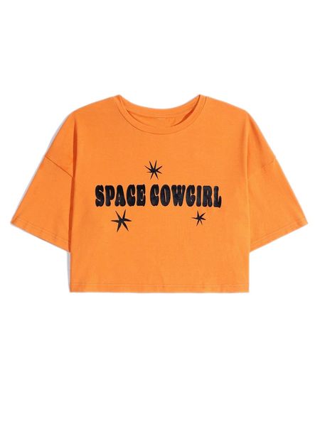 

x chromoeye letter graphic drop shoulder crop tee 26xy#, White