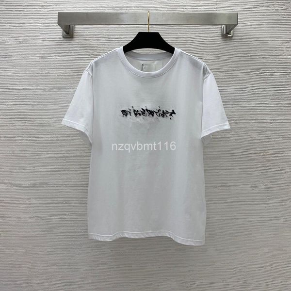 

women's t-shirt t simple and generous front rear toothbrush three-dimensional round neck short sleeve t-shirt, White