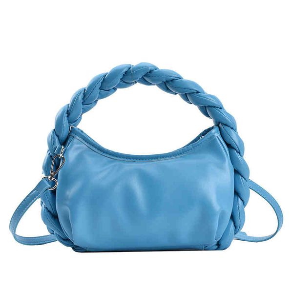 

bag popular women's versatile messenger fashionable h-held rivet semicircle bags trendy baguette mini shoulder handbag casual