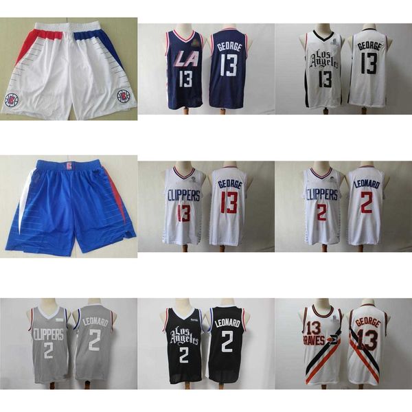 

los's angeles''clippers''men throwback jersey paul 13 george kawhi 2''leonard basketball shorts basketbal, Black;red