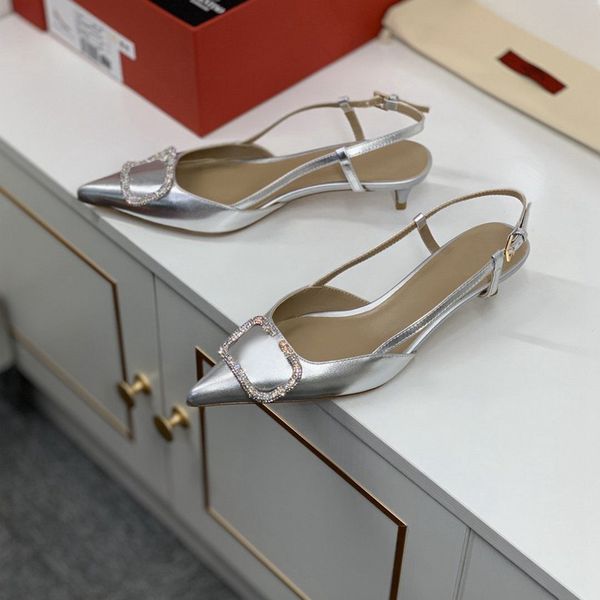 

women leather sandals luxury design fashion pointed toe sandals summer outdoor high heels formal wedding shoes size 35-41, Black