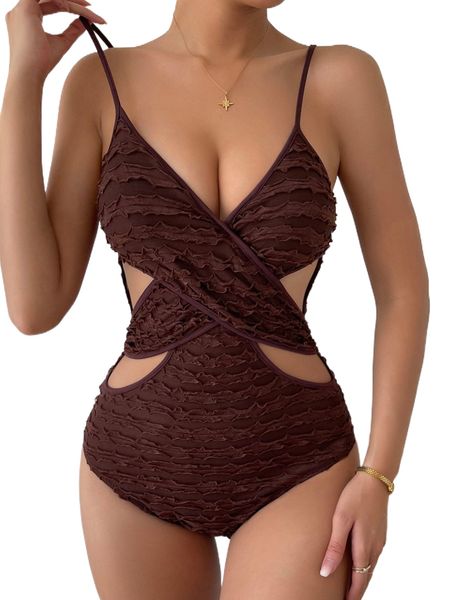 

textured cut out crisscross cami bodysuit f8pk#, White