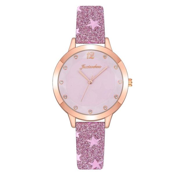 Orologi da polso Orologio da donna Fascia di espansione Elegante abito da donna Gioielli Cinturino in pelle con diamanti in cristallo Cassa in lega Orologi da polso da donna