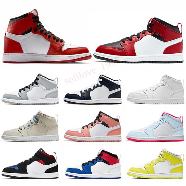 

2021 kids shoes 1s obsidian unc fearless phantom turbo green 1 backboard gym red sport sneakers trainer size 26-35247b, Black