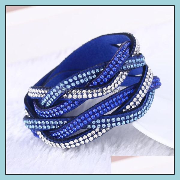 

charm bracelets bracelet for women bangle wrap faux beautifly leather button crystals vipjewel drop delivery 2021 jewelry vipjewel dh1hi, Golden;silver