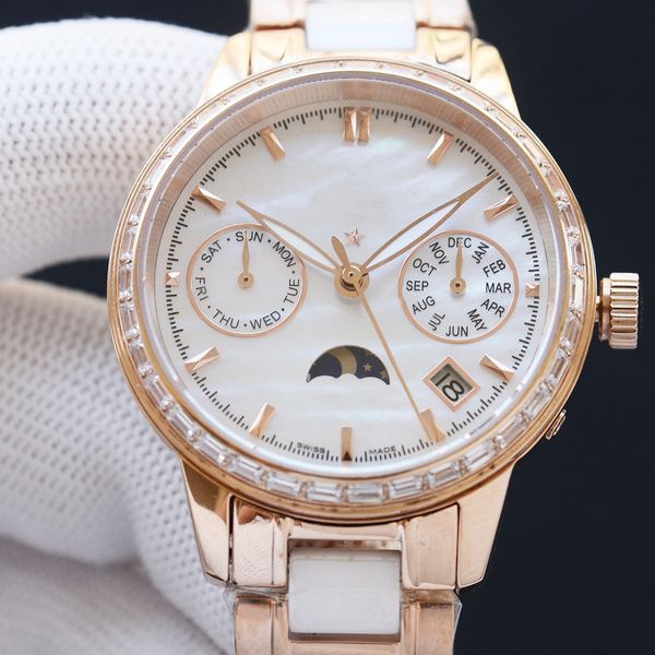 

luxury designer watches women's watch omg malachite 35mm roman numerals quartz movement fashionable and noble watch diamond watche, Slivery;brown